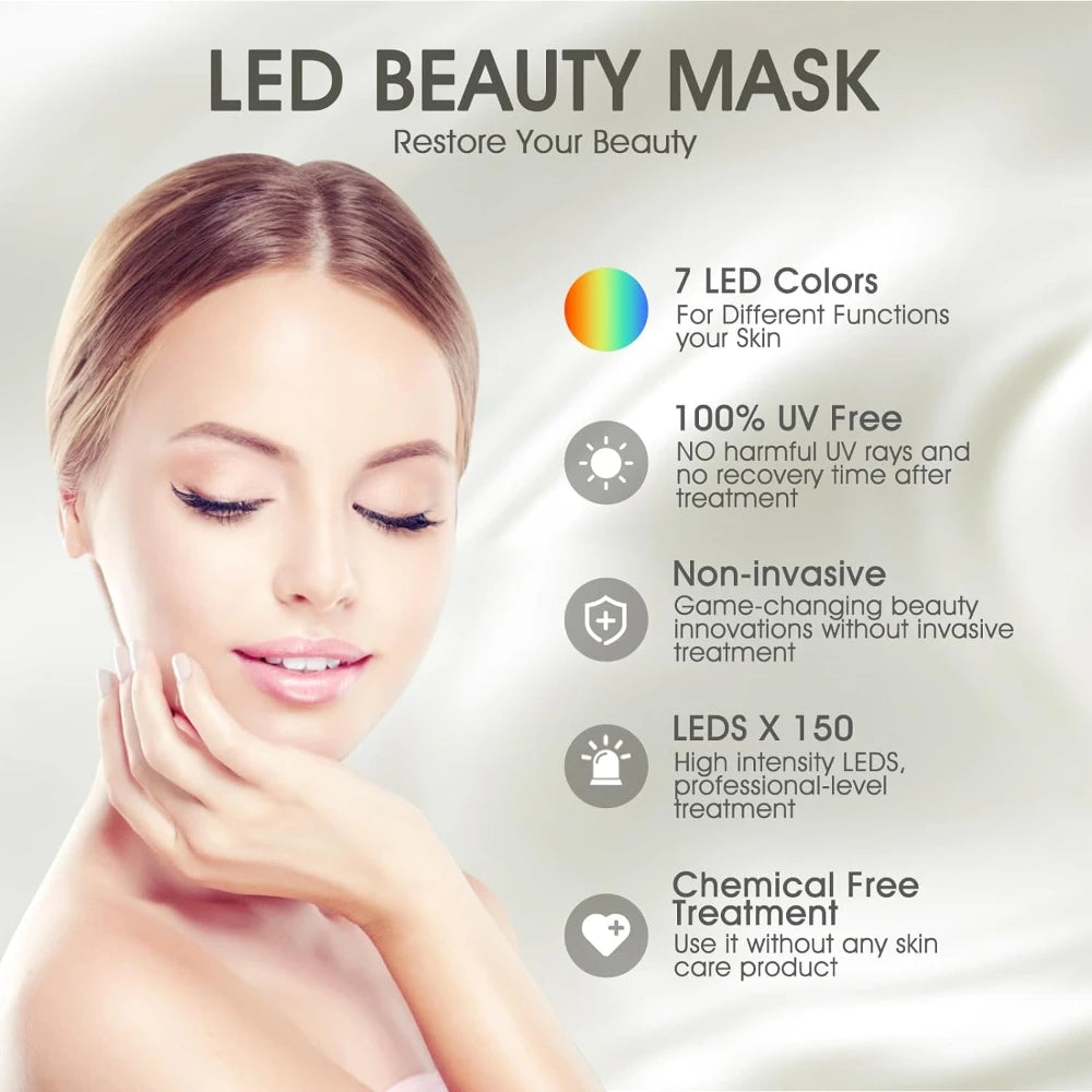 Red Light Therapy Skin Care Led Mask Home Use Beauty Devices 7 Colours LED Light Therapy Face Beauty Facial Devices