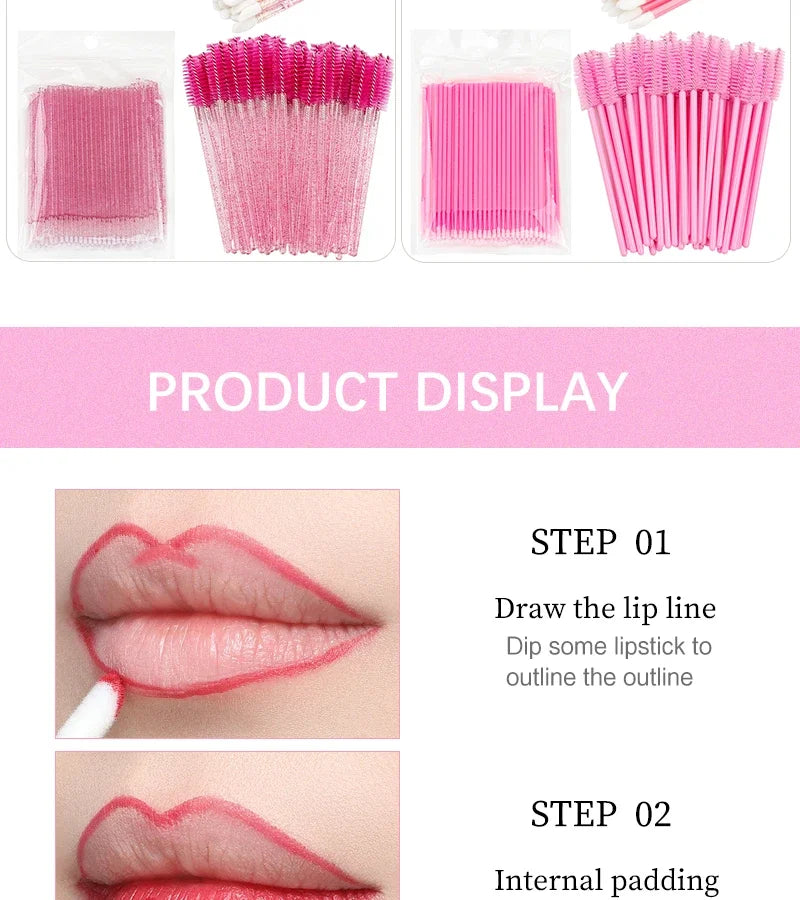 200pcs Eyelash Extension Special Eyelash Removal Brush Micro Brush Eyelash Brush Lipline Cotton Brush for Eyelash Extension Tool