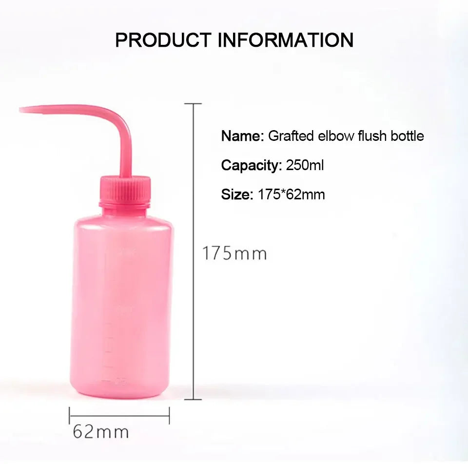 250/500ml Eyelash Cleaning Washing Bottle Curved Spout Cleaner Waterproof Eyebrow Remover Bottle Eyelash Extension Makeup Tool