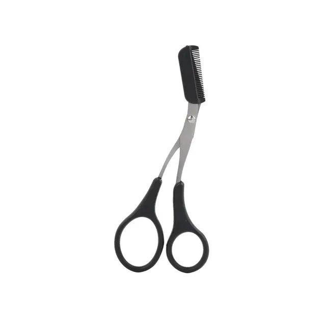 1Pcs Safe Eyebrow Trimmer Stainless Steel Eyebrow Scissors with Comb Hair Removal Shaver Eyebrows Shaping Makeup Tool