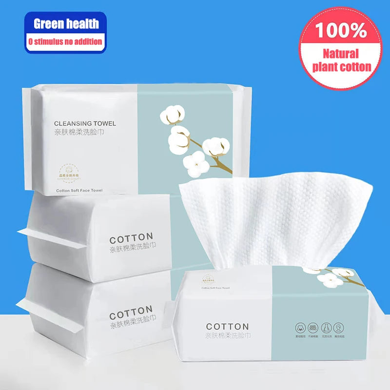 100 Pumps Thickened Disposable Face Towel 100Cotton Soft Fabric Travel Cleansing Dry Wet Makeup Remover Pearl Cotton Reusable