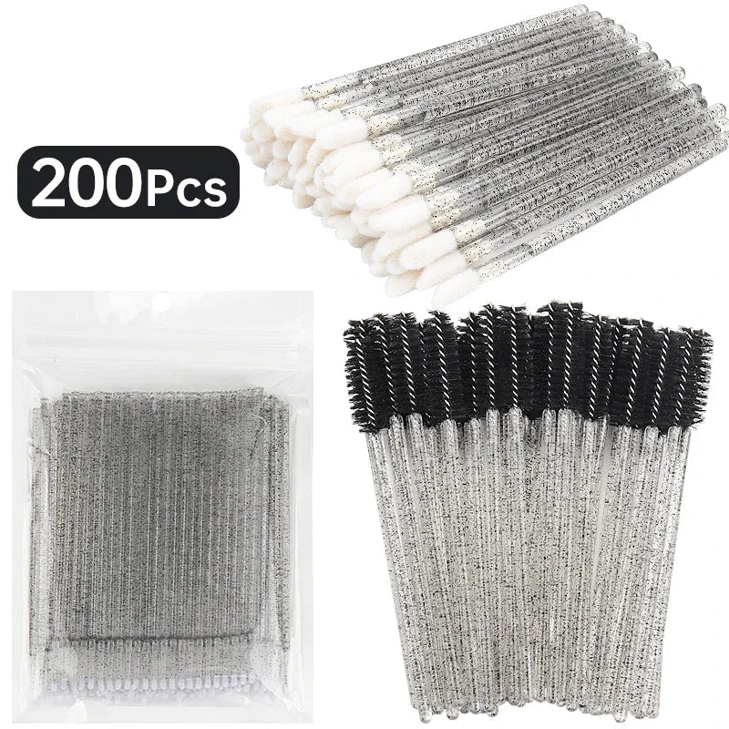 200pcs Eyelash Extension Special Eyelash Removal Brush Micro Brush Eyelash Brush Lipline Cotton Brush for Eyelash Extension Tool