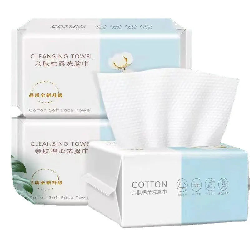 100 Pumps Thickened Disposable Face Towel 100Cotton Soft Fabric Travel Cleansing Dry Wet Makeup Remover Pearl Cotton Reusable