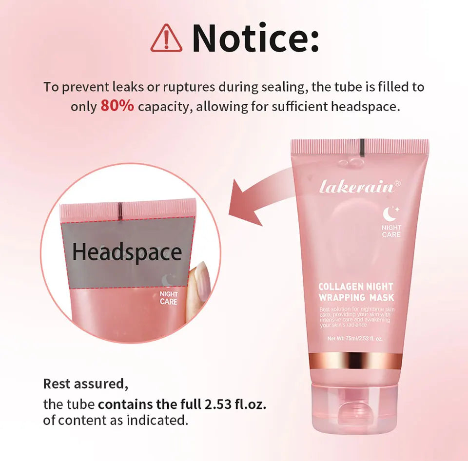 Collagen Peel Off Facial Mask Overnight Wrapping Pack Elasticity Hydration Care Reduces Sagging Dullness Hydrolyzed Collagen For