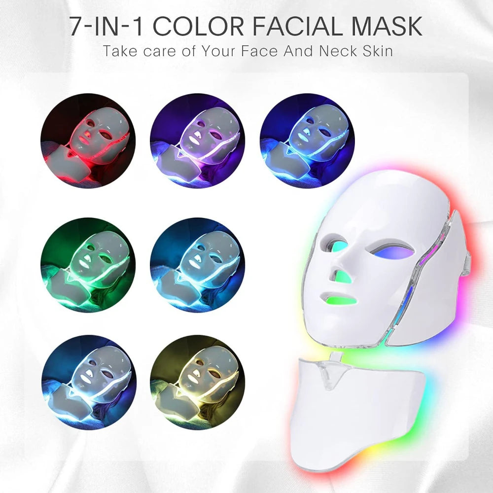 Red Light Therapy Skin Care Led Mask Home Use Beauty Devices 7 Colours LED Light Therapy Face Beauty Facial Devices