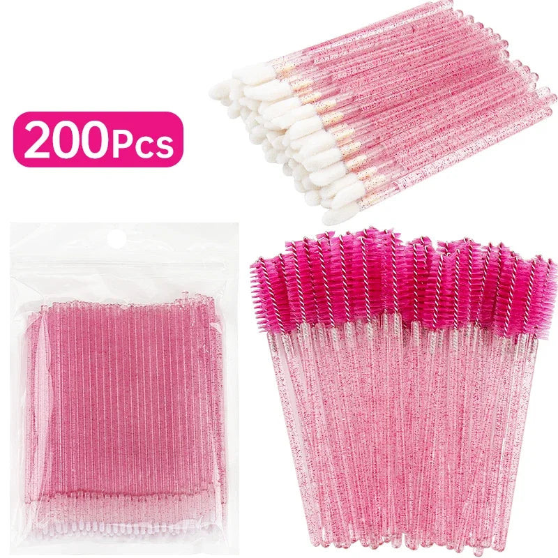 200pcs Eyelash Extension Special Eyelash Removal Brush Micro Brush Eyelash Brush Lipline Cotton Brush for Eyelash Extension Tool