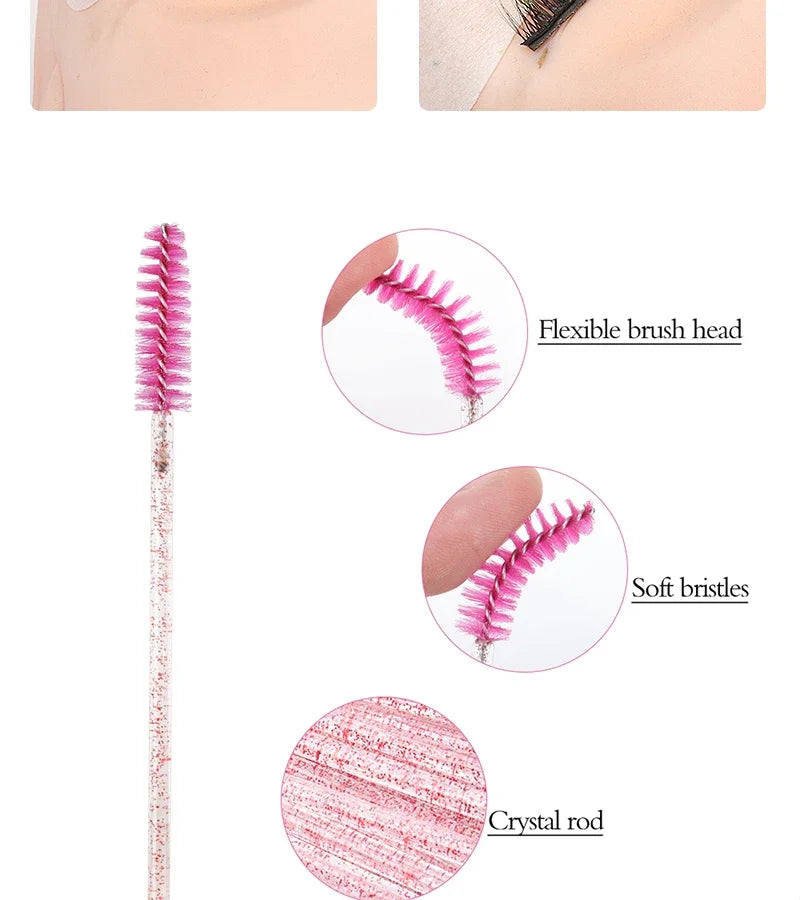 200pcs Eyelash Extension Special Eyelash Removal Brush Micro Brush Eyelash Brush Lipline Cotton Brush for Eyelash Extension Tool