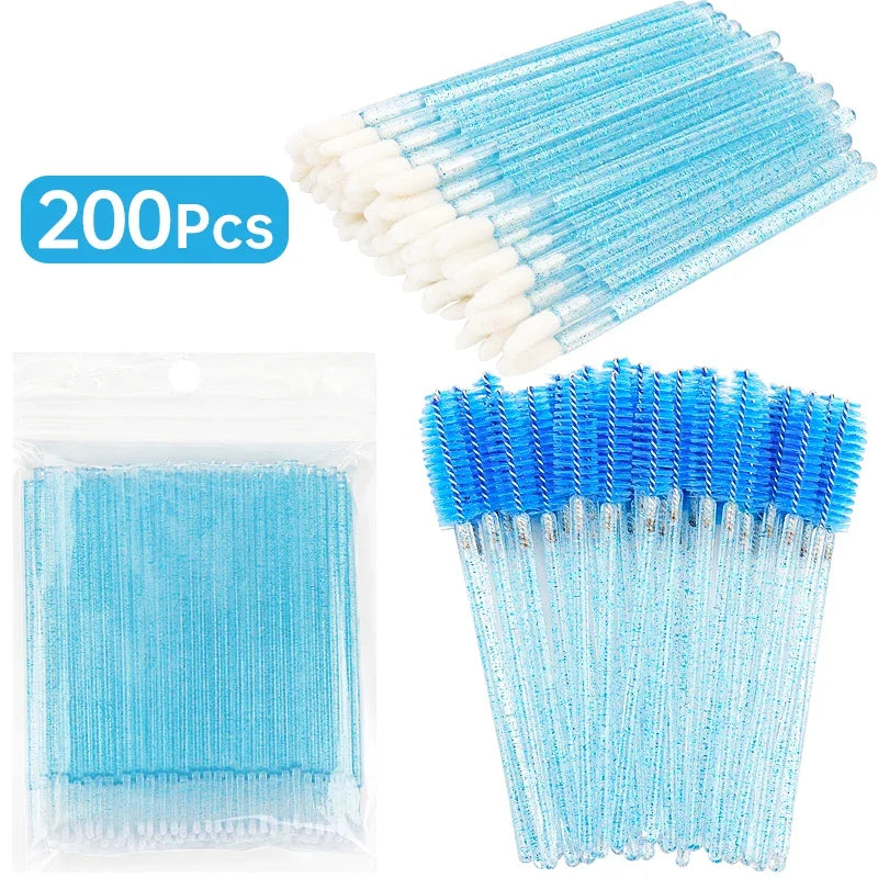 200pcs Eyelash Extension Special Eyelash Removal Brush Micro Brush Eyelash Brush Lipline Cotton Brush for Eyelash Extension Tool