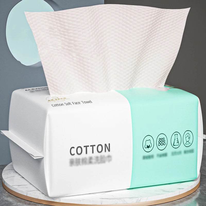 100 Pumps Thickened Disposable Face Towel 100Cotton Soft Fabric Travel Cleansing Dry Wet Makeup Remover Pearl Cotton Reusable