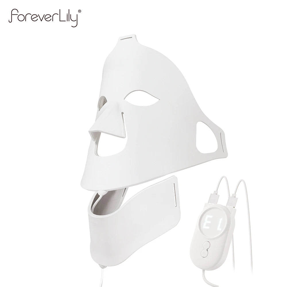 Face Neck Silicone LED Mask LED Light 7 Colors Photon Red Light Therapy Flexible Facial Beauty Mask Skin Care Anti-Ance