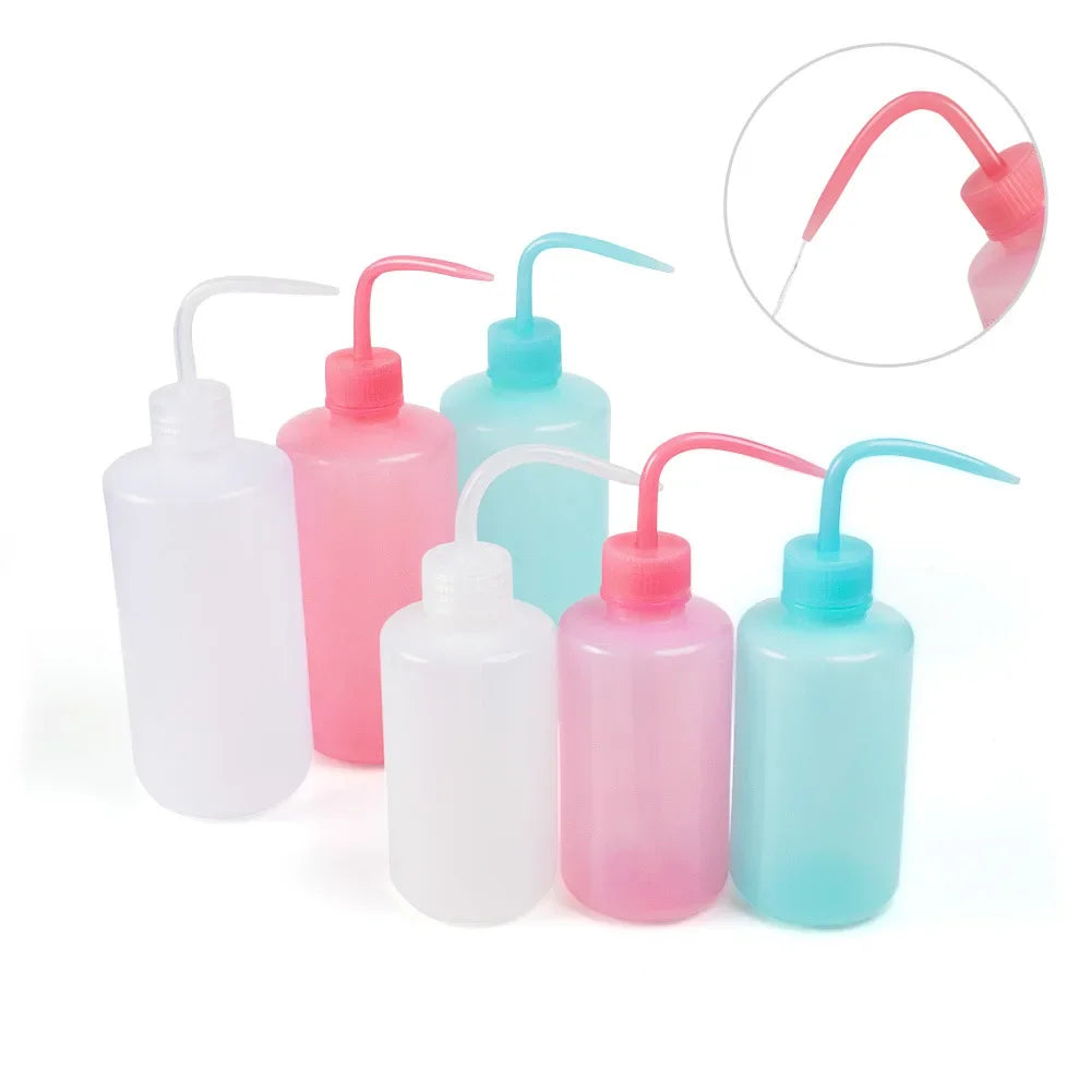 250/500ml Eyelash Cleaning Washing Bottle Curved Spout Cleaner Waterproof Eyebrow Remover Bottle Eyelash Extension Makeup Tool