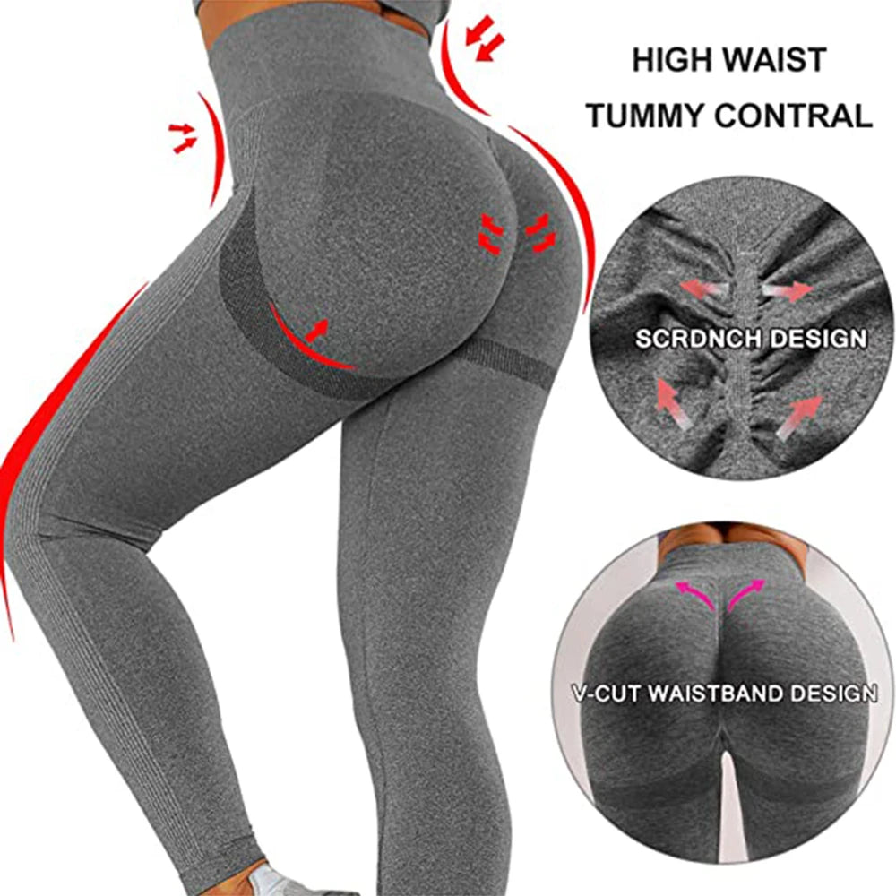 Seamless Peach Buttocks Leggings Women's Smile Contour Scrunch Butt Yoga Pants Fitness Athletic Gym Female Clothing Sport Tights