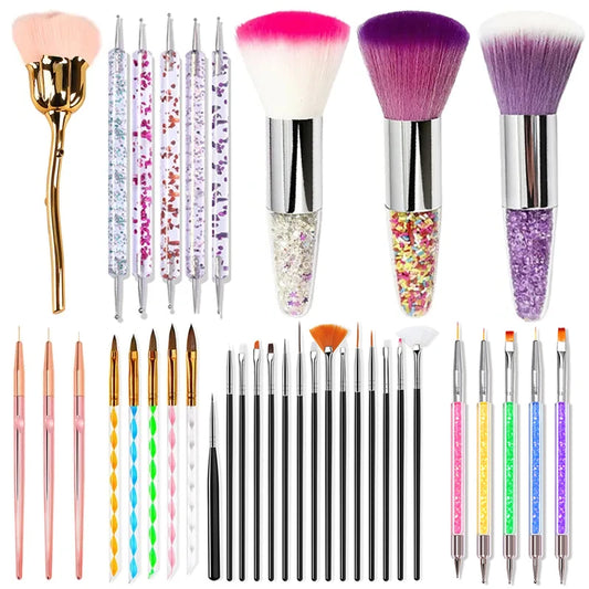 Nail Art Brush Remove Nail Dust Brush Acrylic UV Gel Polish Powder Cleaning Tool Beauty Makeup Brushes Manicure Accessories